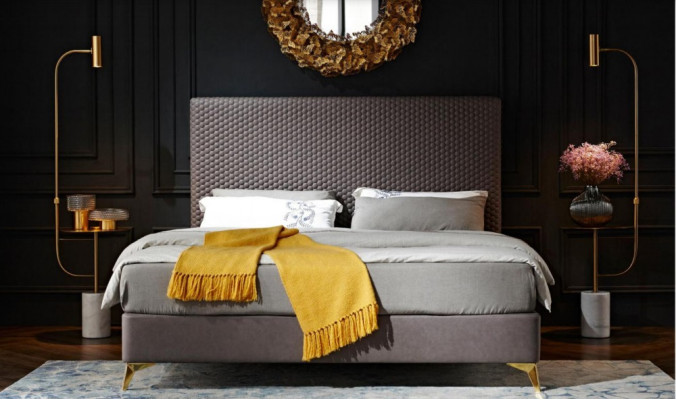 Diseño de lujo cama tapizada de diseño de cuero cama matrimonial cama doble cama.