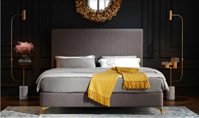 Diseño de lujo cama tapizada de diseño de cuero cama matrimonial cama doble cama.
