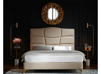 Dormitorio Cama doble de 180x200 cm Cama de lujo Moderna Textil Nuevo