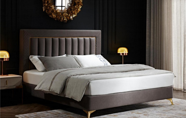 Dormitorio completo Cama 2x mesita de noche 3 piezas. Conjunto de diseño de lujo Juegos completos