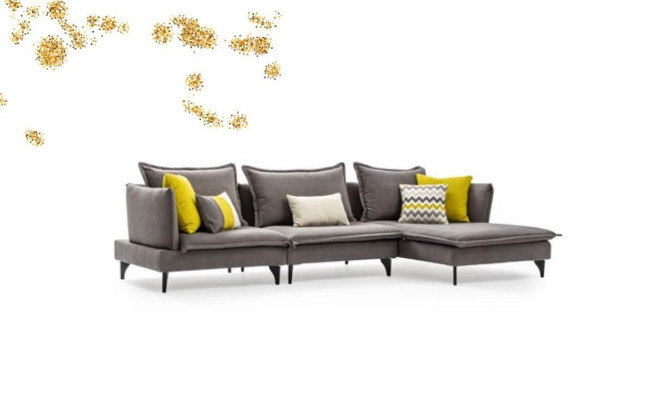 Sofá De Tela Chesterfield Gris Sofá De Esquina De Lujo Sofá De Grupo De Asientos Sofá De Asiento De Tela De Epoca
