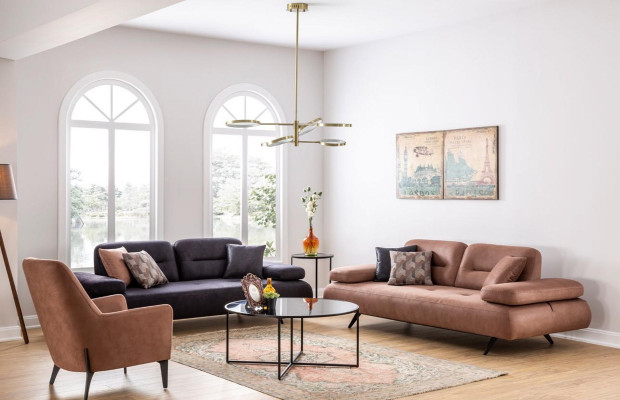 Sillón marrón de lujo de tela Textil Sala de estar Nuevo Muebles de diseño moderno y creativo Nuevo