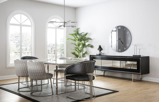 Grupo de comedor Conjunto de comedor Mesa de comedor Set de aparador Muebles de lujo 4 sillas Mesa