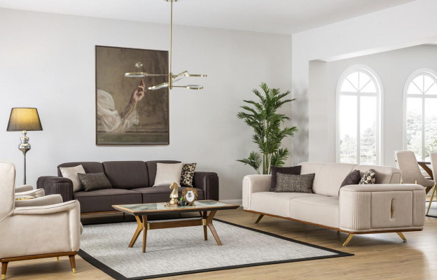Sofás de 4 plazas Textil Big Muebles Salón Moderno Nuevo Sofá Poliéster Sofa