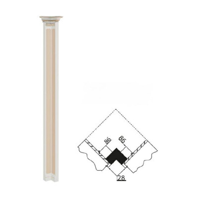 Columna de esquina columna columna de madera esquina elemento de cierre columnas Verona V-columna de esquina