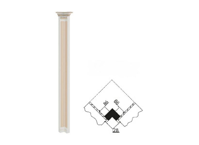 Columna de esquina columna columna de madera esquina elemento de cierre columnas Verona V-columna de esquina