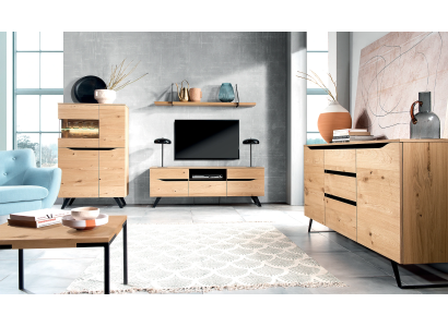 Vitrina de lujo de madera armario de diseñador vitrinas estantes 108,8 x 57,3 cm Nuevo