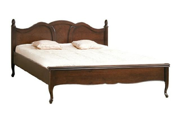 Cama clásica Cama doble Camas Cuero Textil Estilo antiguo genuino Madera