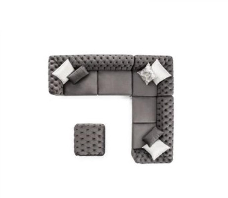 Sofá esquinero de lujo Chesterfield gris, sofá cojín, nuevo sofá esquinero.