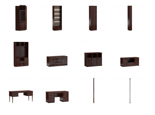 Sistema Muebles de oficina Vitrina Archivador Decoración Armario de madera clásico Estante