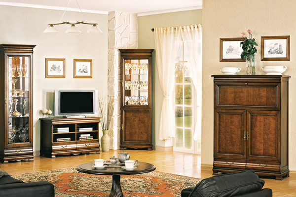 Vitrina clásica Armario vitrina Mueble de vitrina pared de cristal - Modelo N-WN