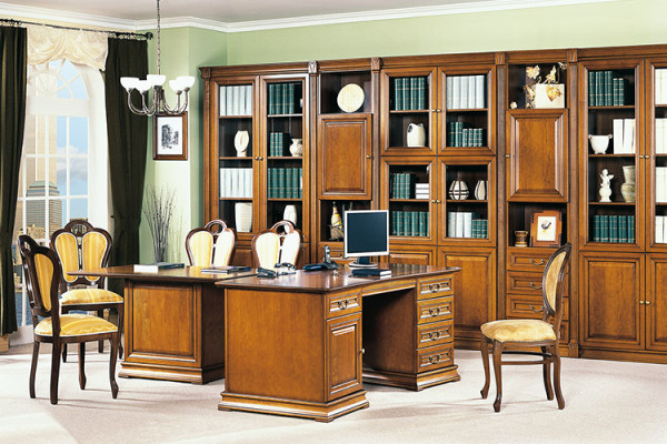 Muebles clásicos de oficina para escritorio, mesa de oficina, escritorios de jefe de madera maciza SE-S3.