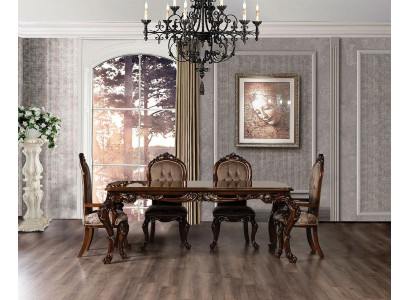 Mesa de comedor clásica con 4 sillas estilo barroco rococó muebles