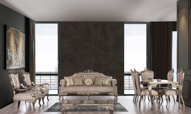 Sofá clásico de lujo Muebles tapizados Sofás Mobiliario Decoración Barroca