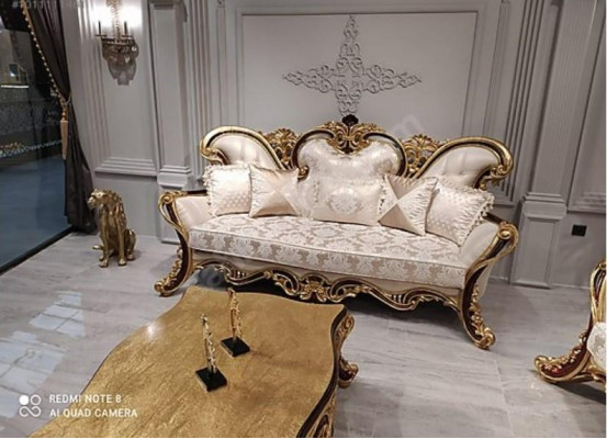 Conjunto de sofás clásicos barrocos rococó 3+1 asientos, muebles completos.