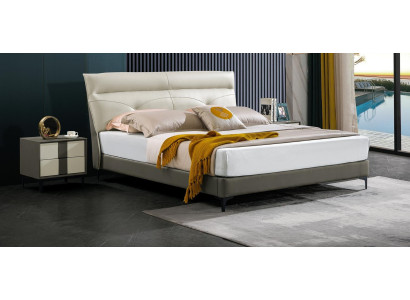 Diseñador cama doble de cuero nueva A591