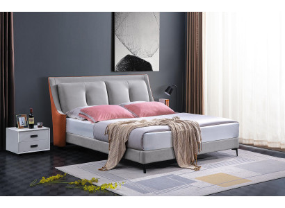 Cama clásica Cama doble Camas Madera Gris Estilo Madera real Dormitorio Nuevo