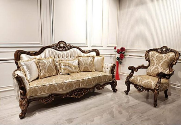 Conjunto de sofás clásicos, sofá de salón, sofá, muebles, mobiliario de 3+1 asientos.