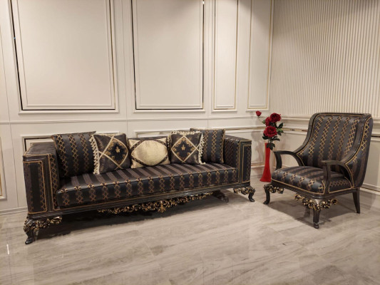 Conjunto de sofás clásicos de 3 plazas + 1 plaza, muebles tapizados, sofás conjuntos.