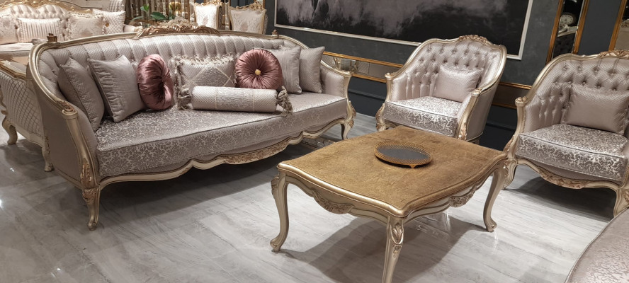 Chesterfield Baroque Sofá de tres plazas Muebles tapizados de estilo francés.