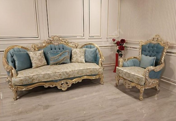 Sala de estar conjunto de sofá clásico sofá muebles 3+1 plazas.
