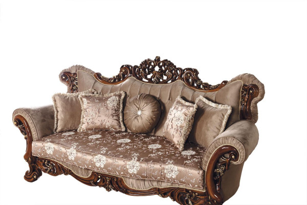 Barroco tres plazas sofá Chesterfield muebles sofá sofás tela marrón.