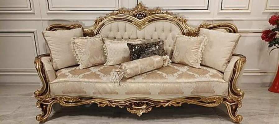 Chesterfield Barroco sofá de tres plazas muebles sofá sofás tela beige