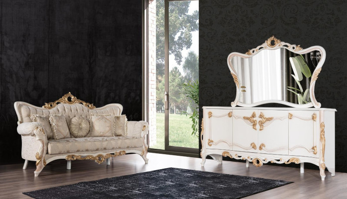 Sofá clásico conjunto de sala de estar muebles mobiliario 3+1 sofá de asientos
