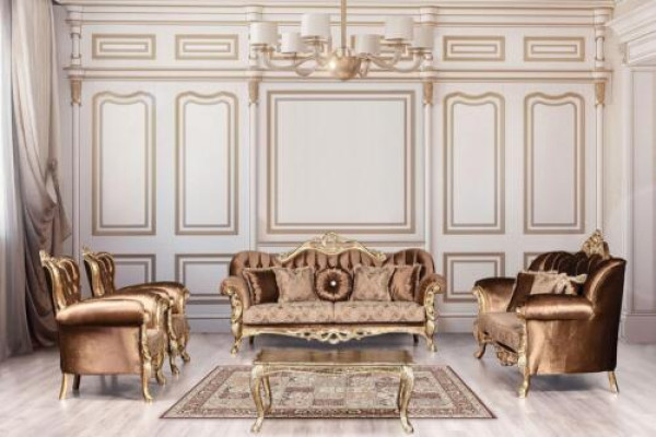Conjunto de sofás clásicos para la sala de estar, sofá, muebles de sofá 3+1 asientos