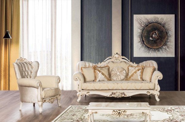 Diseñador de tela de asiento de estilo Art déco, sofá de tela de un solo asiento de lujo.