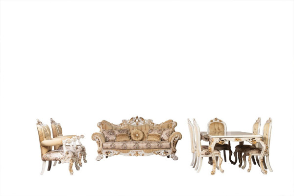 Chesterfield sofá barroco de tres plazas, mueble sofá tela beige