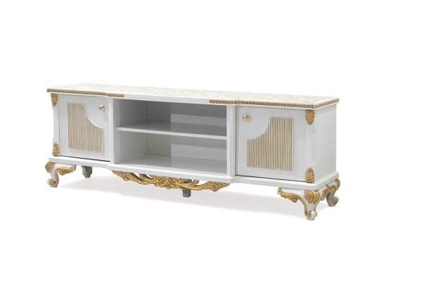 Clásico aparador soporte de TV cómoda de madera bajo cómodas barrocas