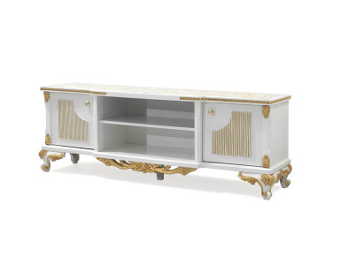 Clásico aparador soporte de TV cómoda de madera bajo cómodas barrocas