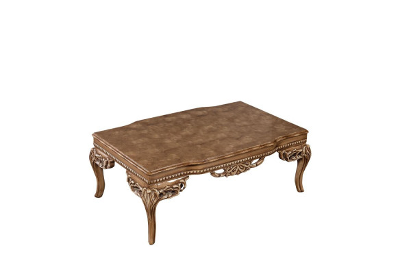 Para la sala de estar, mesa de centro de estilo Art Deco de madera en color claro con patas talladas. Nuevo.