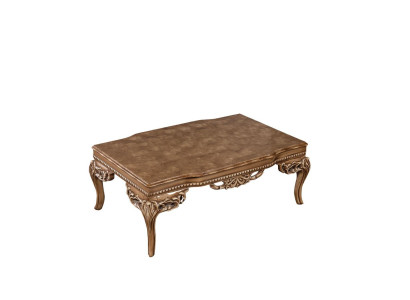 Para la sala de estar, mesa de centro de estilo Art Deco de madera en color claro con patas talladas. Nuevo.