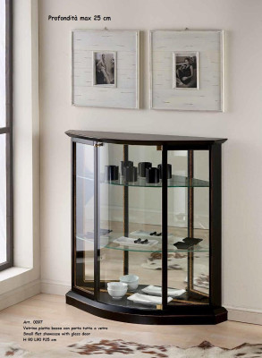 Vitrina Negro Gabinete de vidrio Diseño Clásico Lujo Muebles de madera Vitrinas