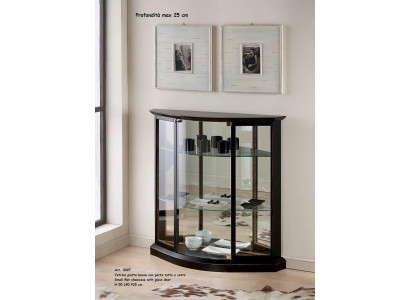 Vitrina Negro Gabinete de vidrio Diseño Clásico Lujo Muebles de madera Vitrinas