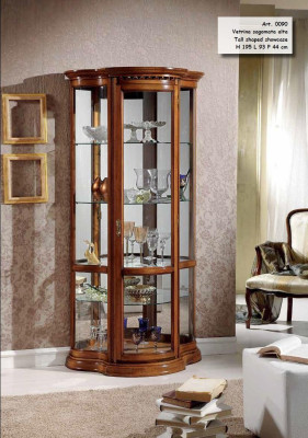 Vitrina de vidrio armario marrón vitrina sala de estar muebles de lujo aparador madera Italia