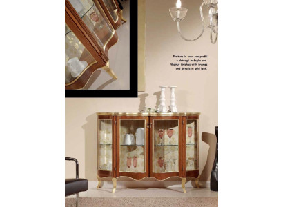 Vitrina Cómoda Cómodas de vidrio Lujo Aparador Armarios Marrón Muebles italianos