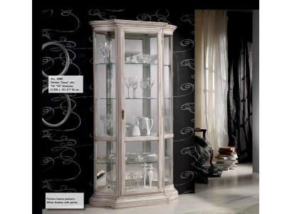 Vitrina de vidrio blanca de lujo de muebles italianos Vitrina Gabinetes Sala de estar