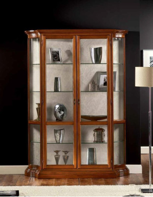 Mueble vitrina de lujo de color marrón, muebles clásicos italianos