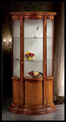 Armarios de vidrio Lujo Aparador Armarios Marrón Vitrina Clásico Muebles italianos