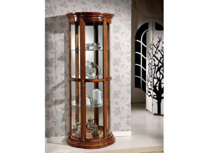Vitrina clásica de vidrio Gabinete Vitrina de madera Sala de estar de lujo Marrón Credenza
