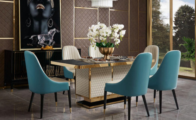 Comedor 1x Juego de sillas de silla Asiento Verdadero Sillas Acolchadas Diseñador de respaldo Silla de madera Nueva