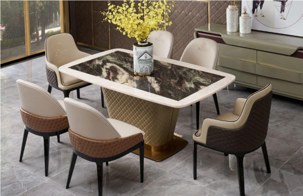 Juego de sillas con cojines para asientos, sillas de comedor modernas con respaldo de cuero y madera.