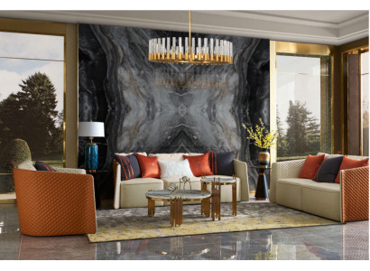 Conjunto de muebles de salón - Sofá de 3 plazas, conjunto de sofá en cuero nuevo.