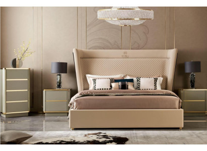 Dormitorio Hotel Camas Doble Diseño de cama de madera y tela 180x200cm