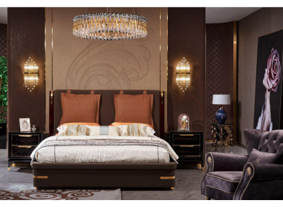 Cama acolchada de diseño de lujo de metal doble cama matrimonial cuero