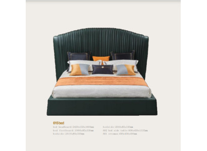 Cama tapizada diseño de lujo cama doble beige 180x200 dormitorio de cuero de hotel.