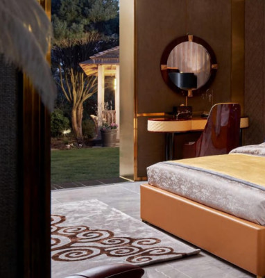 Juego completo de muebles de cuero de 6 piezas para cama de diseño de lujo.